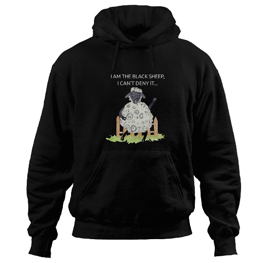 Sheep Pet Funny Black Sheep In Family Rebel Dont Fit Outcast Design Hoodies