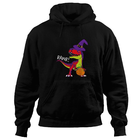 Dinosaur Pet Rawr Tyrannosaurus rexs Witch Halloween Hoodies