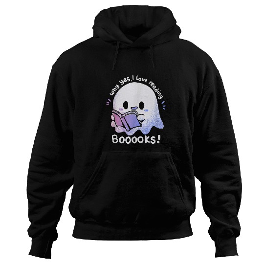 Book Fun I Love Reading Booooks Cute ghosts Reading a Hoodies