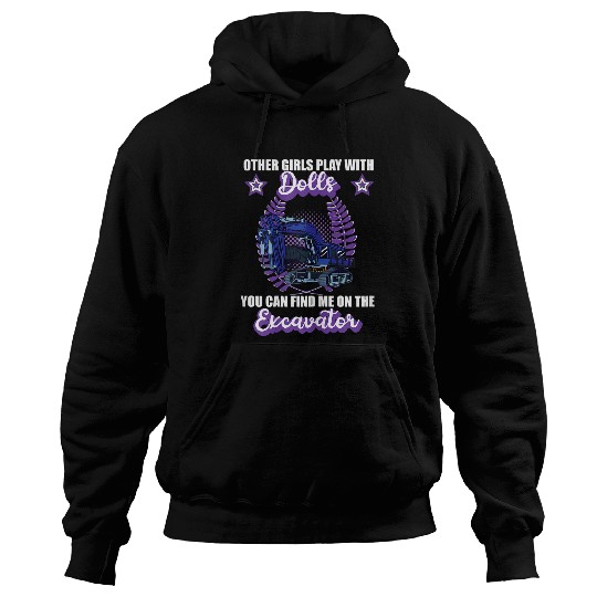 Excavator Fun driver vehicles construction site saying Hoodies