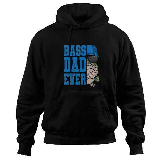 Fishing Fun Bass Fishing Dad Angling Fisherman Black Fish Fathers Day Hoodies