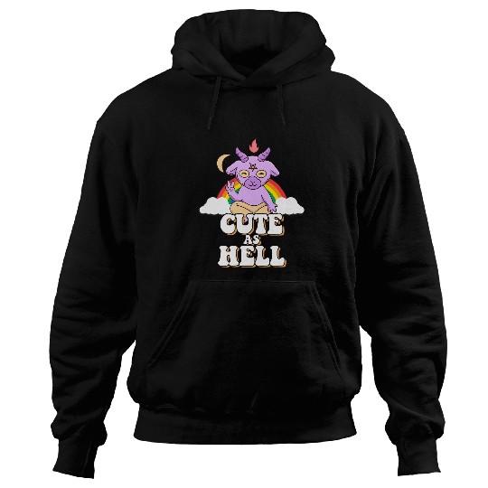 Unicorn Pet Cute as Hell Unicorn Goats Baphomet Devil Satan Hoodies