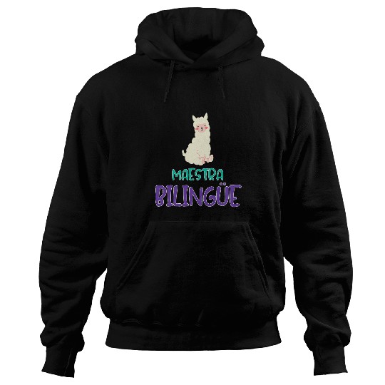 Llama Pet Maestra Llama Shelf Para Maestra Bilingue Hoodies