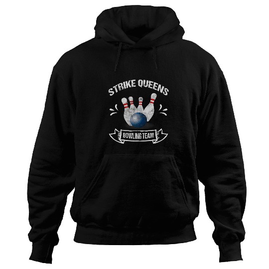 Sport Bowling Strike Queens Womens Bowling Team Funny Bowling Hoodies