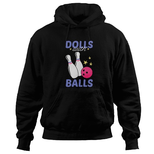 Sport Bowling Womens Funny Dolls with Balls Apparel Women Girls Bowling Team 1 Hoodies