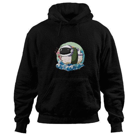 Astronaut Job Sushi Astronaut Japanese Great Wave Kanagawa Hoodies
