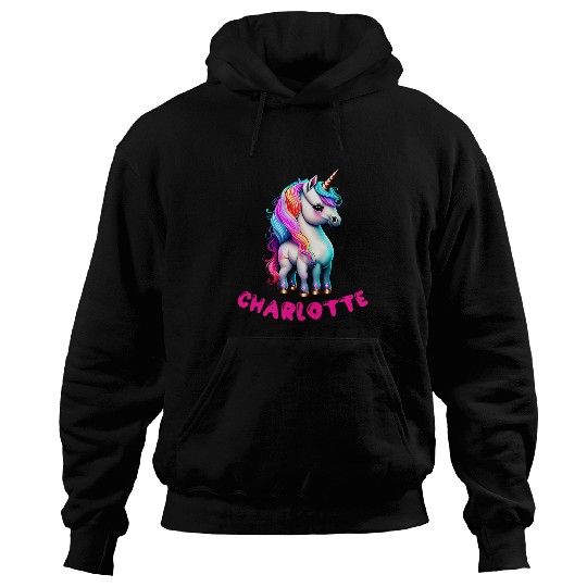 Unicorn Pet Birthday Unicorn Personalization Charlotte Name For Girls Hoodies