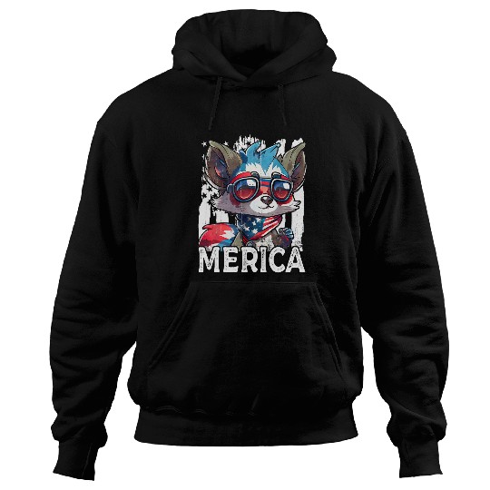 Lemur Pet Baby Merica Boys 4th Of July American Flag Hoodies