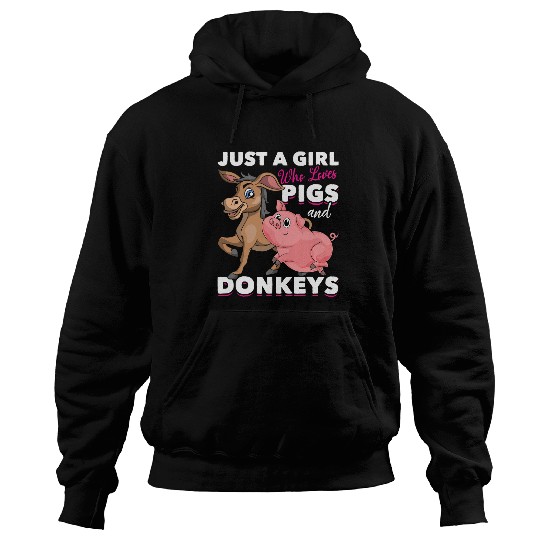Pig Pet Farm Animal Lover Girls Farmer Women Farming Donkey Hoodies