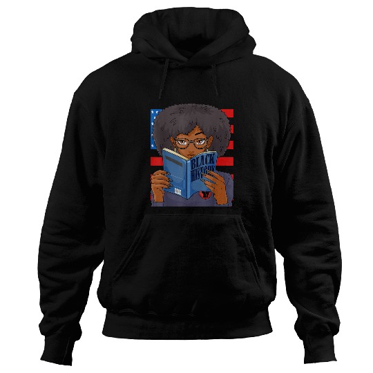 Book Fun Black History Book panthers Party Patriotic Afro 0053 Hoodies