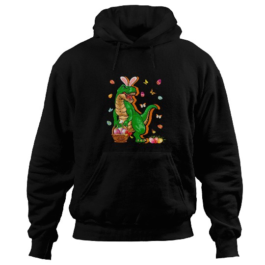Dinosaur Pet Happy Dinosaur Easter Trex Bunny Egg Feast Spring Holiday Hoodies