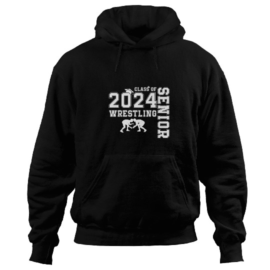 Sport Wrestling Wrestler Class of 2024 Wrestling Senior High School Grad Hoodies