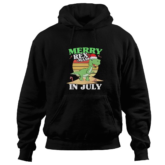 Dinosaur Pet Kids Merry Christmas In July Dinosaur xmass Party Toddler Boy Hoodies