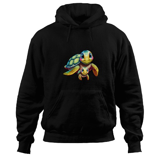 Turtle Pet mothers day apparel greatest turtle mom with baby Hoodies
