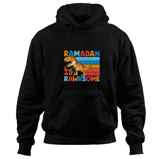 Dinosaur Pet Kids Ramadan Dinosaur Ramadan Is Rawrsome Ramadan Mubarak for Kid Hoodies