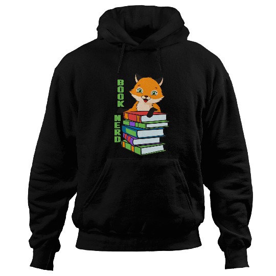Book Fun Nerdy Fox Book Funny Animal Lover For Men Women Furry 1 Hoodies