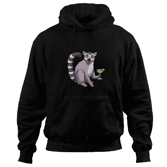 Lemur Pet Drinking Margarita Hoodies