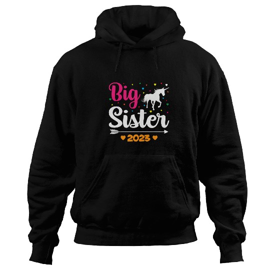 Unicorn Pet Big Sister Baby Announcement Unicorn Lover Siblings Hoodies