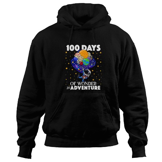 Astronaut Job 100 Days of School Astronaut Outer Space Boys Kids 100th Day 8 Hoodies