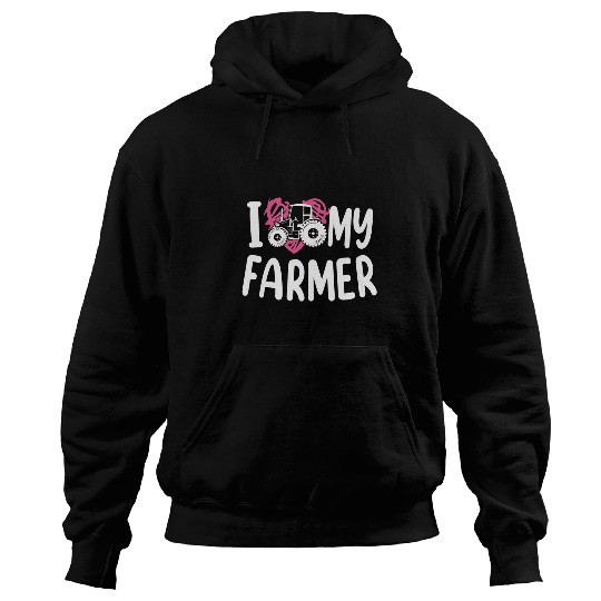 Tractor Fun Farming Wife Girl Girlfriend Tractor vintages I Love Hoodies