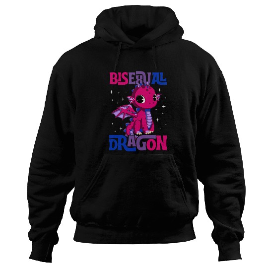 Dragon Pet Bisexual Dragon Funny Cute Majestic Bi Pride Flag Hoodies