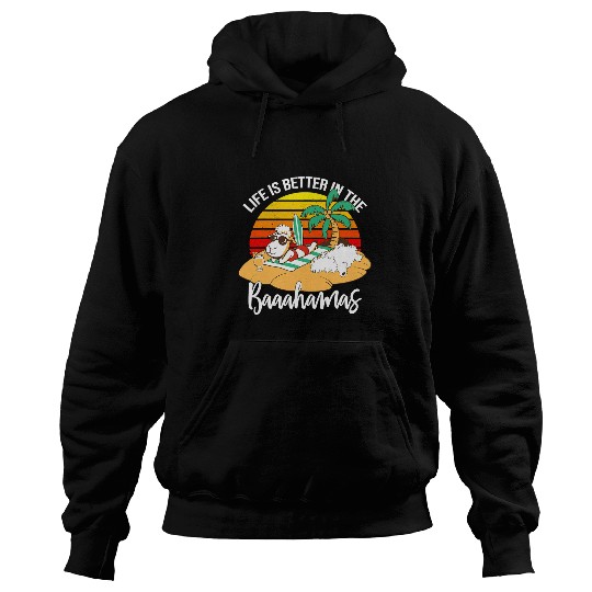 Sheep Pet Bahamas Sheep Lover Funny Pun Vintage Vacations Sunset 3 Hoodies