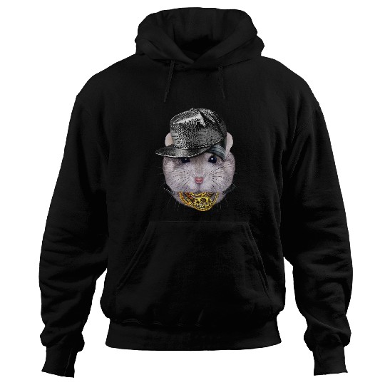 Hamster Pet Grey Dwarf Hamster wearing Hip Hop Rapper Cap Hoodies
