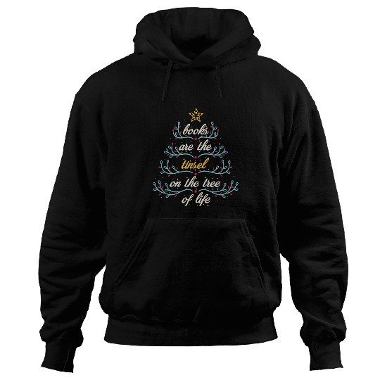 Book Fun Christmas Books Are The Tinsel Tree Of Life Hoodies