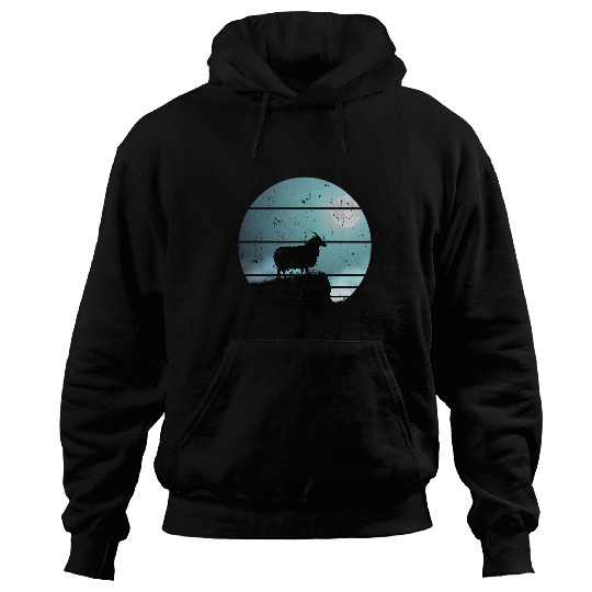 Sheep Pet Howling at The Full Moon Funny Farm Pet Animal Lovers Hoodies