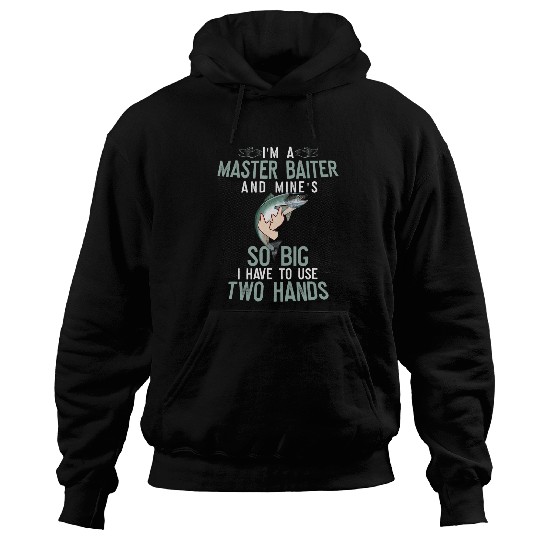Fishing Fun Mens Master Baiter Mines So Big Two Hands Coho Salmon Fishing Hoodies