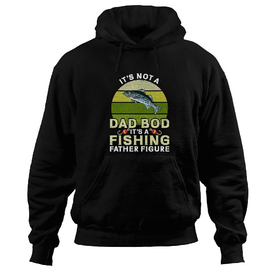 Fishing Fun Mens Not Dad Bod Father Figure Funny Fishing Striped Bass for Men Hoodies