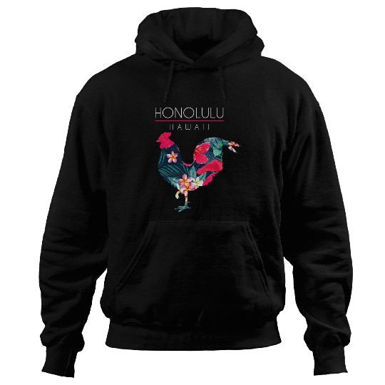 Chicken Pet Honolulu Hawaii Flower Hibiscus Chicken Lover Souvenir Hoodies