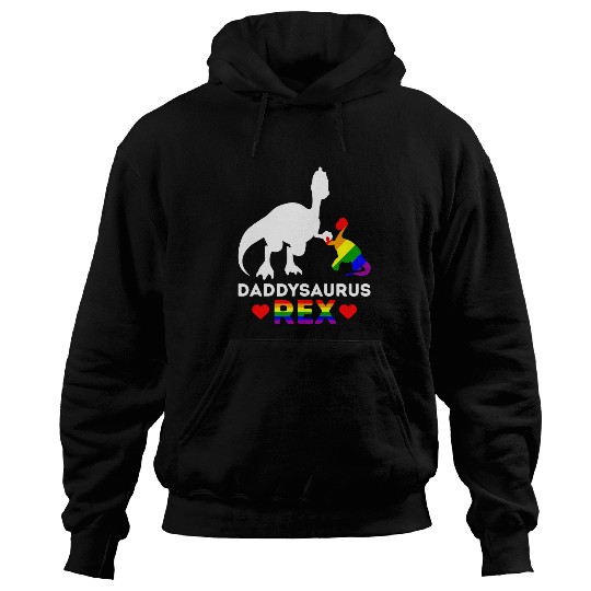 Dinosaur Pet LGBT Daddysaurus rexs Rainbow Dinosaur Dad Support Love Hoodies