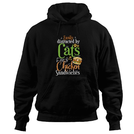 Chicken Pet Sandwich Cats and Chicken Burger Hoodies
