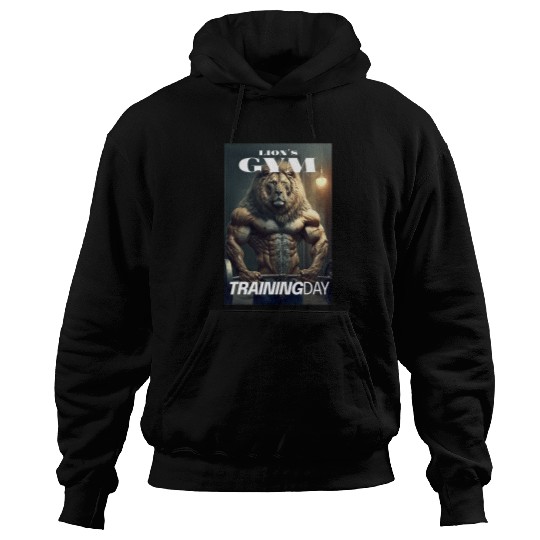Mens Training Day Lion Gym Fitness Gym Bodybuilder Training Hoodies