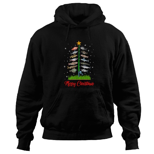 Fishing Fun Merry Fishmas Christmas Tree Fish Funny Fishing 499 Hoodies
