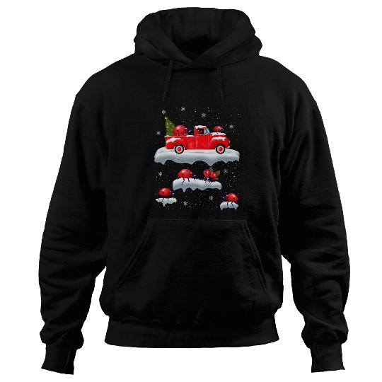 Truck Fun Ladybugs Driving Christmas Tree Red Truck Ladybug Christmas Hoodies