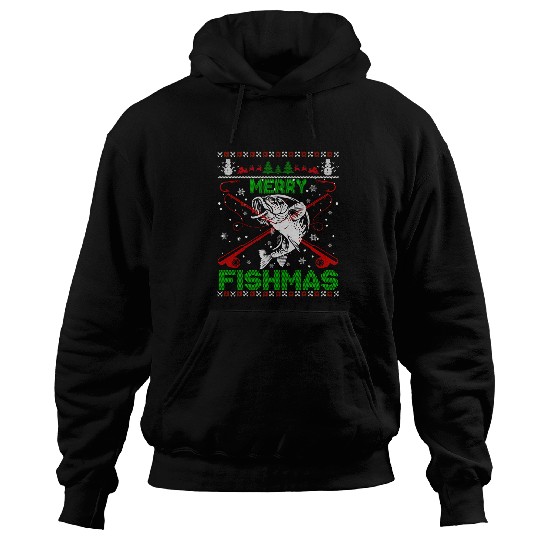 Fishing Fun Merry Fishmas Funny Christmas Ugly Sweater Fishing Lover 040 Hoodies