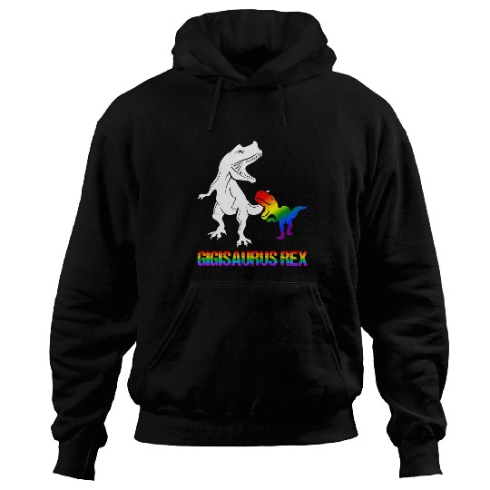 Dinosaur Pet LGBT Gigi Saurus  Gigi Hugs Dinosaur T rexs Gay Pride LGBT Hoodies