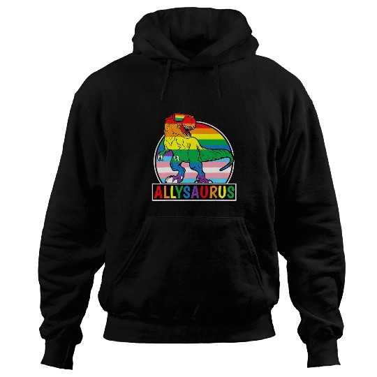 Dinosaur Pet LGBT Allysaurus Rainbow Dinosaur T rexs LGBT Gay Lesbian Pride 1 Hoodies