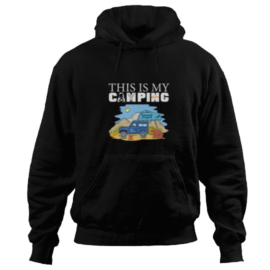 this is my camping rv van camping saying happy camper bear 1 Hoodies