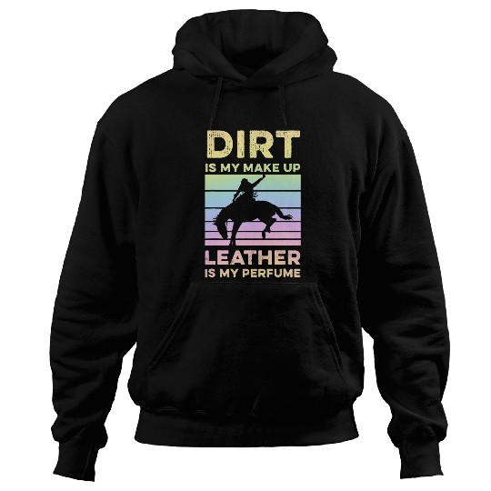 Horse Pet Womens Rodeo Horse Riding Bronc Quote Pastel Rainbow Hoodies