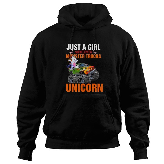 Unicorn Pet Just A Girl Who Loves Monster Trucks Unicorn Party 1 Hoodies