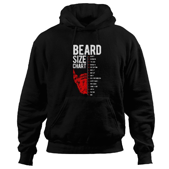 Truck Fun Beard Size Chart Hipster Joke Caveman Trucker Hippy Hoodies