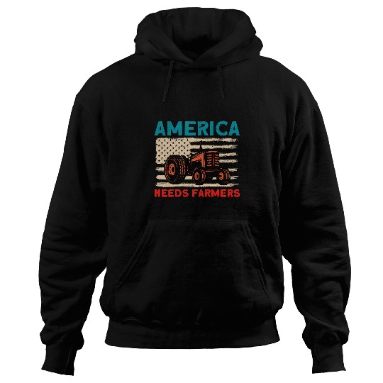 Tractor Fun Farmer Farm Agriculture America Needs Farmers Hoodies