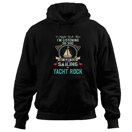 Flamingo Pet Funny Retro Sailing Yacht Rock Flamingo Distressed Design Hoodies