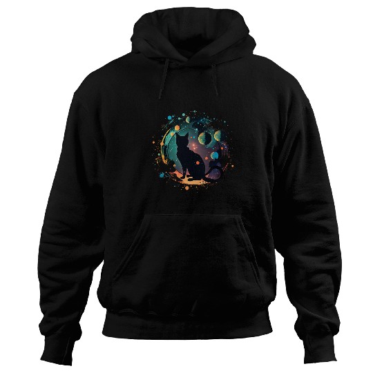 Astronaut Job Cat or Funny Space Cat on Galaxy Cat Hoodies