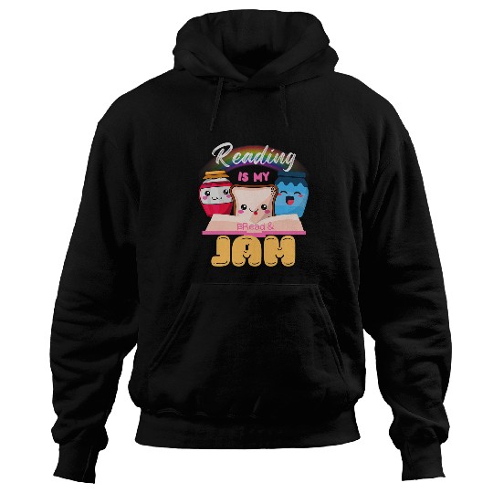 Book Fun Funny Reading is my bread and jam Cool Rainbow reading Hoodies