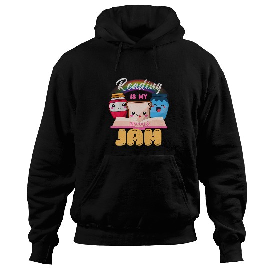 Book Fun Funny Reading is my bread and jam Cool Rainbow reading Hoodies