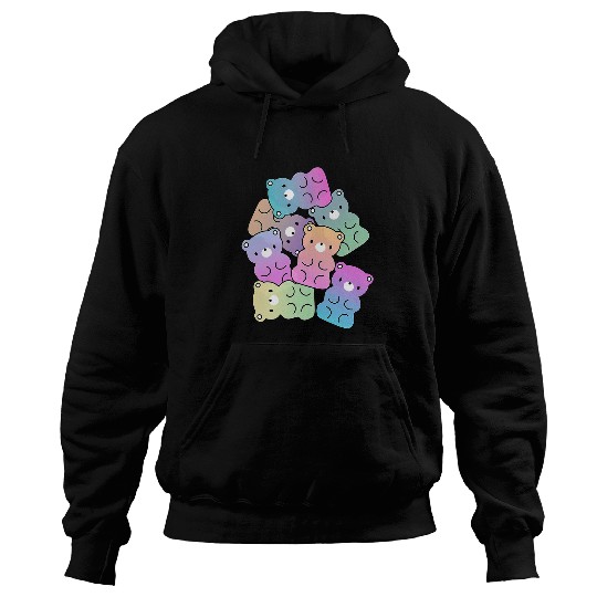 Bear Pet Cute Rainbow Gummy Bear Design Kawaii Aesthetic Teens Hoodies